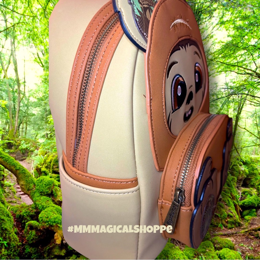 LOUNGEFLY Star Wars Wicket Footsie Cosplay Mini Backpack & Matching Flap Wallet - Picture 3 of 6